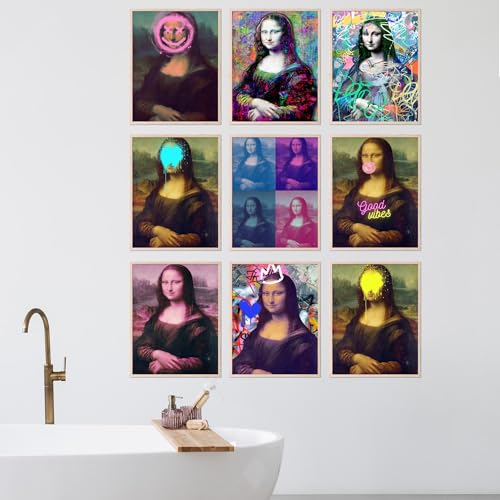 Impression de Mona Lisa modifiée pour créer un mur de cadres tendance - 3