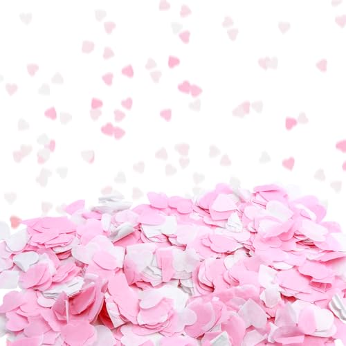 3000Pcs Colour Wedding Confetti Heart Shaped Tissue Paper Confetti Table Decor 30g Eco-friendly Biodegradable Confetti Throwing Aisle Table Decor Confetti for Wedding Valentines Thanksgiving Chris (B)