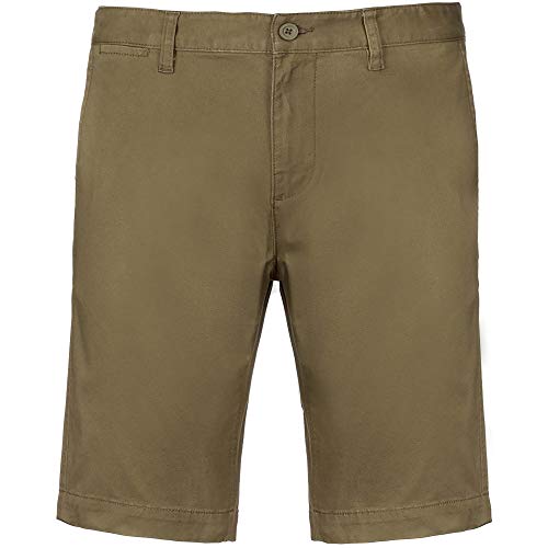 Image of Kariban Modern Chino Bermuda Shorts - Belt Loops, Pockets, Light Khaki, Size M