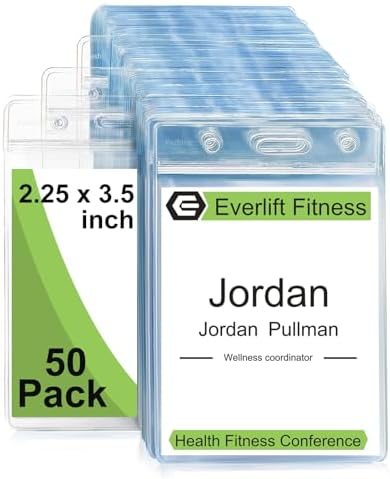 Fushing 20Pcs Extra Thick ID Badge Holders, Exclusive Double-deck Clear