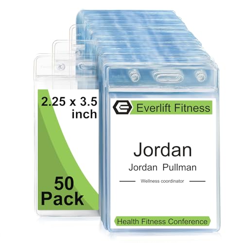 Porta Badge In PVC Trasparente - Confezione Da 50, Con Clip, Per Ufficio E Eventi - Foto 11