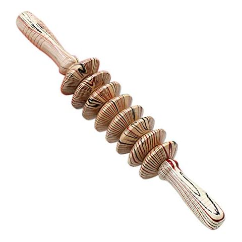 KOZOREN Wood Massager Roller Handheld Cellulite Massage Trigger Point Stick Body Therapy Massager Muscle Relief Tool (#04) Cover