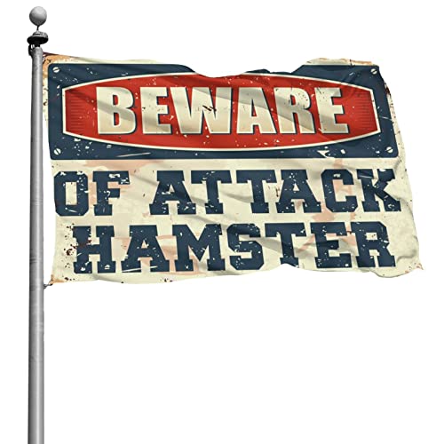 Drapeau Beware of Attack Hamster 152x244 cm pour chambre fille