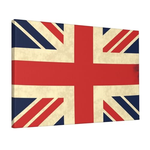 Œuvre d'art sur toile drapeau Royaume-Uni pour décoration d'intérieur