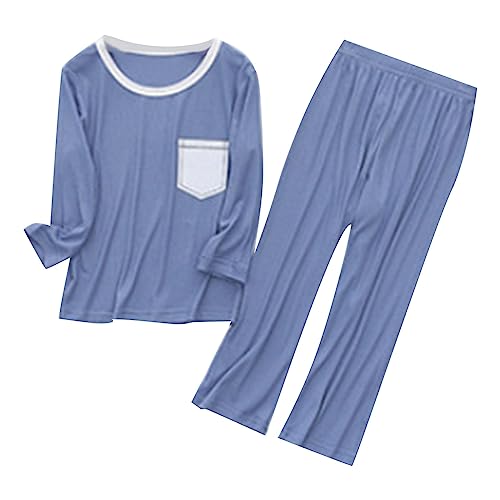 Kids Boys Girls Cotton 𝗣ajamas 𝐒leepwear Set Loose Fit 𝐋ounge𝐰ear 𝗣ajama Pants Long Sleeve Clothes 𝗣j for Toddler