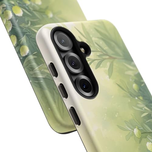Coque Samsung S25 illustration botanique verte rigide mate - 2