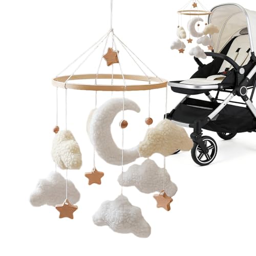 Mobile pour lit d'enfant calme les pleurs, étoiles bois et nuage apaisant