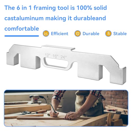 2PCS 6-in-1 Framing Tools, Adjustable Stud Layout Tool, Cast Aluminum by Gertrdti - Image 6