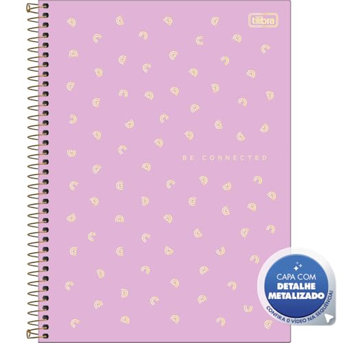 Tilibra - Caderno Espiral Capa Dura Universitário 1 Matéria Neon Connect Feminino 80 Folhas - Capa R