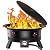 AMADA HOMEFURNISHING 24? Propane Fire Pit with Grill Grate, 58,000 BTU, Folding Legs, Propane Tank Holder, Cover, and Carry Strap, No Ignition Needed, Easy Flame Adjustment, CSA-Certified, Portable