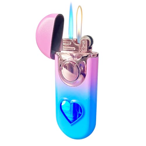 Encendedor metálico con llama ajustable y recargable miniatura 1