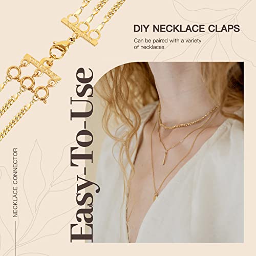 Kcctoo Necklace Connectors For Multiple Necklace Layering Clasps 18K Gold And Silver Womens Jewelry Separators #TOP1
