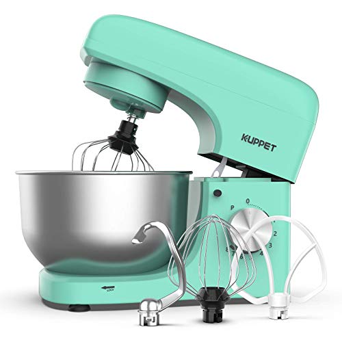 KUPPET Stand Mixer, 8-Speed Tilt-Head Electric Food Mixer with Dough Hook, Wire Whip & Beater, Pouring Shield, 4.7QT Stainless Steel Bowl - Green