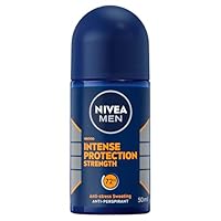 NIVEA MEN Intense Protection Strength Anti-Perspirant Roll-On Deodorant 50ml | 72-Hour Sweat Protection | Fresh Scent | Quick-Drying Formula | With Zinc Complex to Combat Body Odour