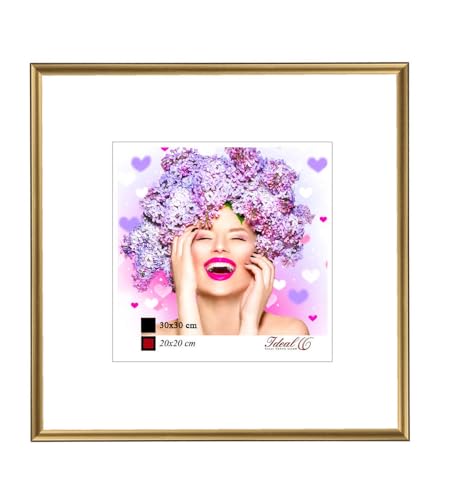 Photo Style Kunststoff Bilderrahmen quadratisch Foto Rahmen Picture Frame Collage: Farbe: Gold | Format: 50x50