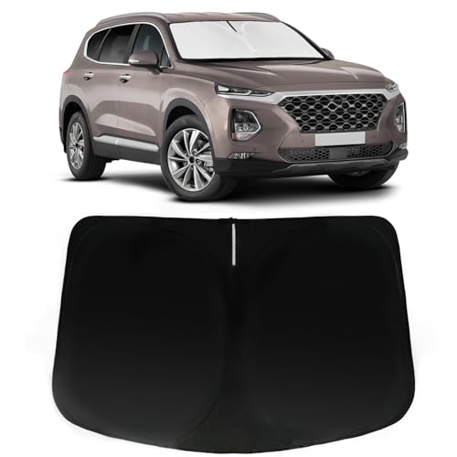 Image of Windshield Sun Shade for Hyundai Santa Fe 2019-2023 | Car Front Window SunShade with 240T Sun Visor Protector Blocks UV Rays Heat Sun Shield Accessories