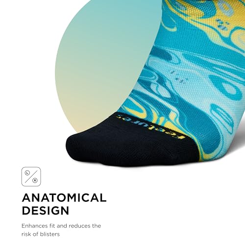 Image of Feetures Elite Light Cushion No Show Tab Sock Wave