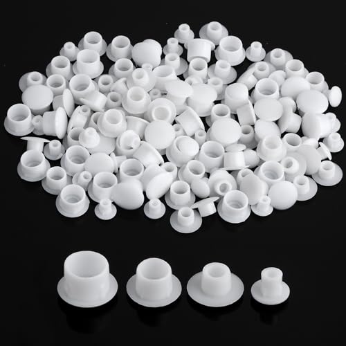 120 Stück Abdeckkappen Für Bohrlöcher, Schraubenabdeckung Weiss Schraubenabdeckung Selbstklebend Schraubenabdeckung Für Nagellöcher, Schraubenlöcher (5mm/6mm/8mm/10mm) (Weiß)