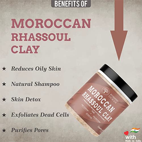 Image of Forest Ocean 100% Pure Calcium Bentonite Clay & Moroccan Rhassoul Clay Powder Combo Pack For Hair Care & Skin care, Unisex - (150g Each Pack Of 2)