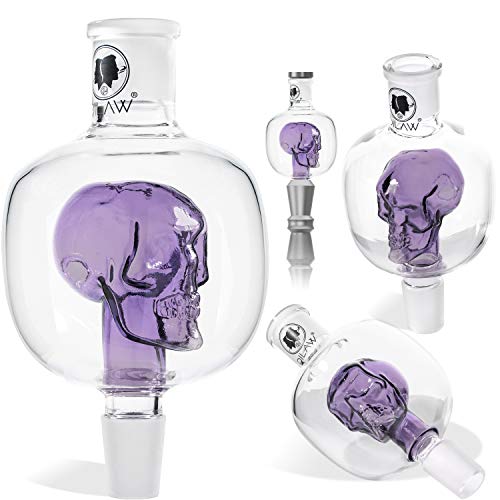 DILAW® Shisha Molassefänger Totenkopf Bunt (aus Glas für (Schliff 18/8) - Wasserpfeife, Vorkühler-Aufsatz Skull…