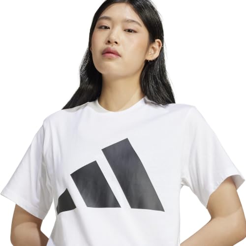 adidas Damen Essentials Big Logo Cotton T-Shirt, White/Black, M – Ansicht 6