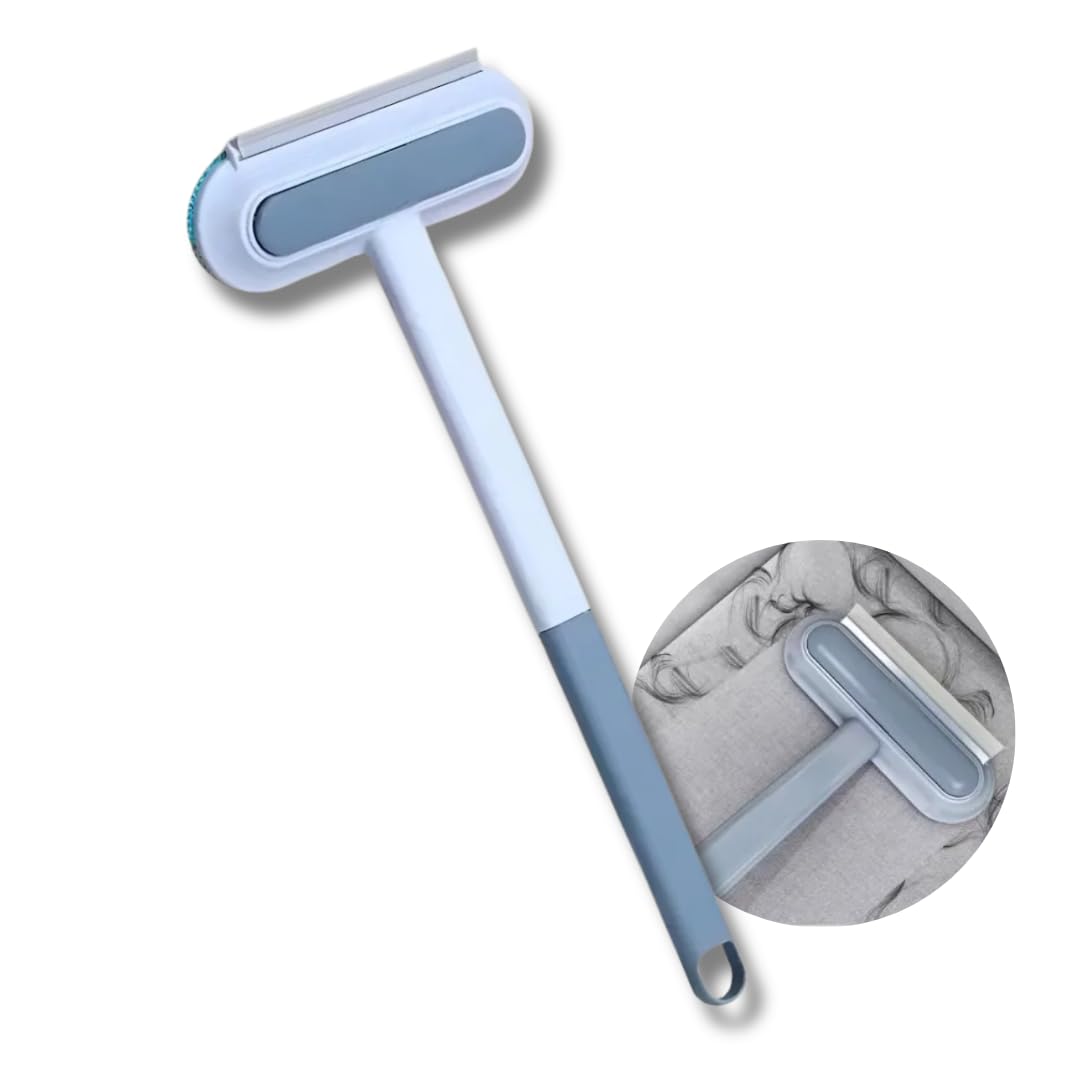 Escova Multiuso 4 em 1 Tira Pelos Pet com Esponja e Rodo de Silicone – Limpa Vidros,