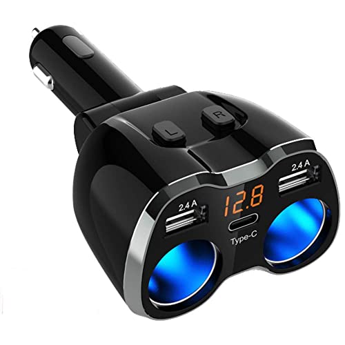 USB C Chargeur Allume Cigare USB Type C Chargeur de Voiture, 80W 5.4A Voiture Adaptateur d'Alimentation Double Usb Pour Iphone, Ipad, Android, Samsung, Gps, Caméra Et Bien Plus Encore