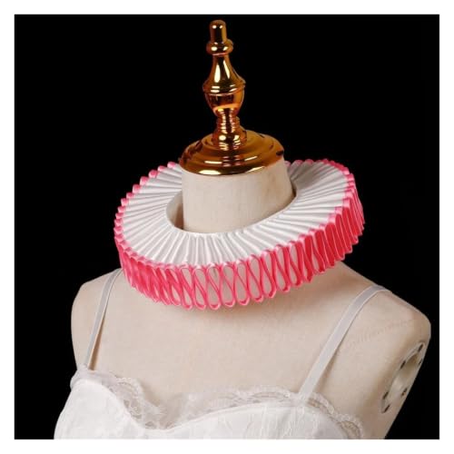 Cuello de payaso blanco-rosa para disfraces infantiles y obras 3