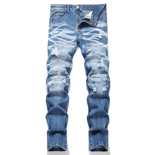 Men's Ripped Regular Straight Leg Fit Jean