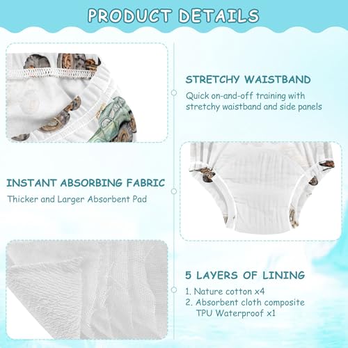 Image of Toddler Potty Training Underwear Cotton Absorbent Soft Baby Girl Boy Potty Training Pant 2t-5t