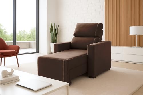 Poltrona Cama Retrátil Solteiro Retrátil 90cm Aconchegante 1 Lugar Ivone