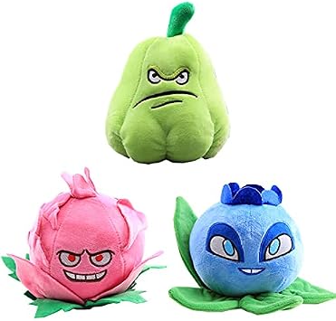 Plants Plush Toys Figures Squash & Pitaya & Blueberry Stuffed Dolls 3pcs Set Kids Gift