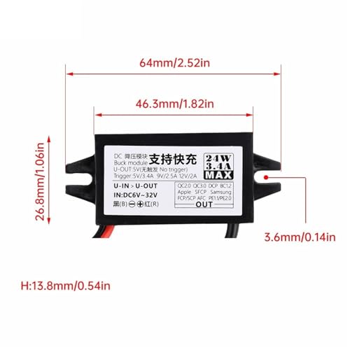 Convertisseur abaisseur 12V 5V 24W bloc alimentation Type C - 2