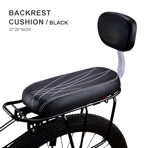 Shekako Kid'S Bike Seat Rear, Child Bicycle Back Seat, Children Bicycle Rear Seat, Pu Leather Mountain Bike Cushion Rear Rack Seat thumb #3