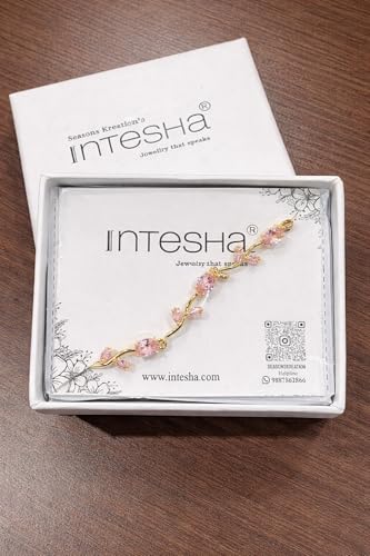 Image of Anti Tarnish 18K Gold Plated Floral Tulip Bracelet for Women & Girls | Elegant Daily Wear Jewelry | Gift for Her | Pink Tulip Bracelet