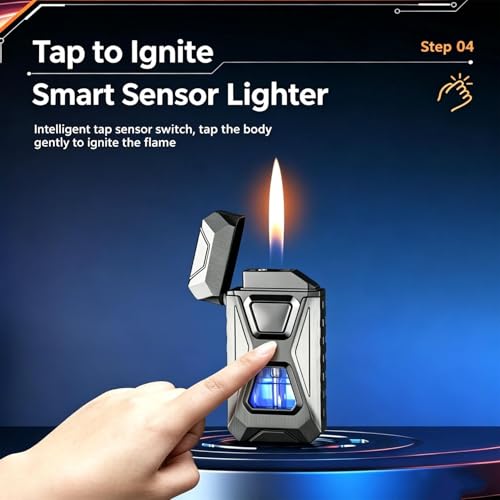 Encendedor Dual Llama Activado por Voz Gris miniatura 4