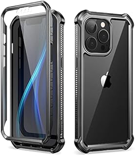 Dexnor for Apple iPhone 13 pro max Case, [Built in Screen Protector and Kickstand] Heavy Duty Military Grade Protection Shockproof Protective Cover for Apple iPhone 13 pro max - Dark Black