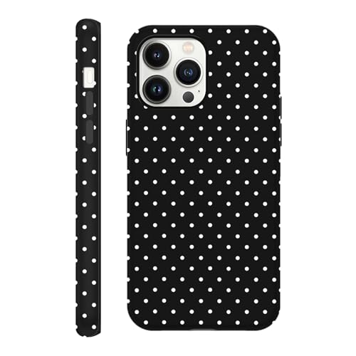lioscre Cute Black Polka Dot Phone Case for iPhone 13 Pro 6.1"