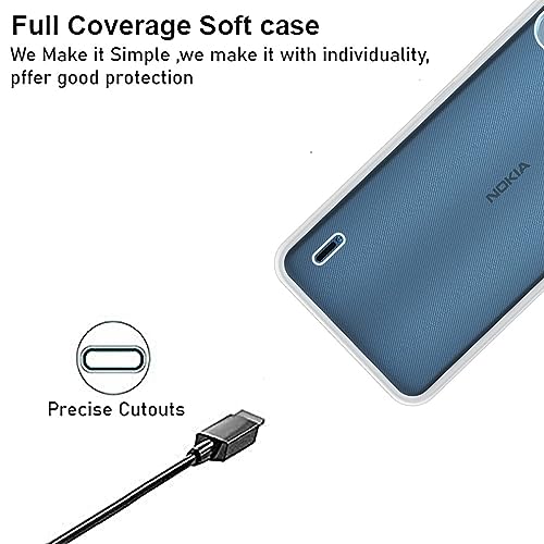 Image of COVERBLACK Case Rubber Silicone Back Cover for Nokia C12 Pro - Transparent