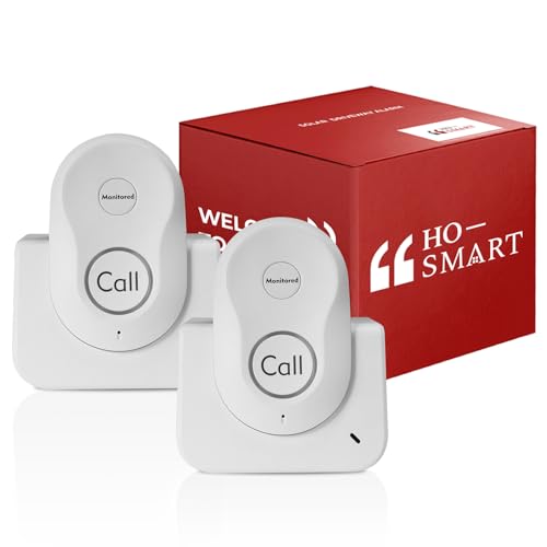 Hosmart Intercoms Wireless for Home, 2024 New Rechargeable Full Duplex Caregiver Pager for Elderly Senior, Two-Way Real-time Talk, Portable Personal Alert, Call/Monitor Button for Home Safety