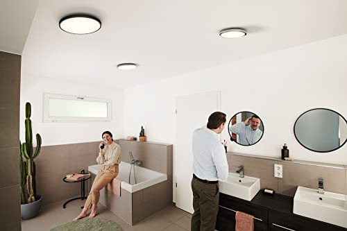 LEDVANCE Smart LED Badezimmerlampe black, 32W, 2700Lumen, 3000-6500K, 50cm, IP44, Orbis Disc Wandleuchte, Badezimmerleuchte mit Wifi Technologie, dimmbar, steuerbar über App und Sprachassistenten