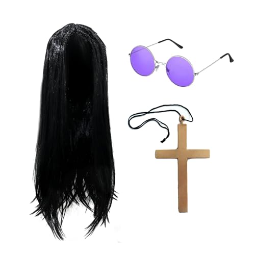 QSZHSL Prince of Darkness Accessory Rock Star Legend Hippie Costume Kit