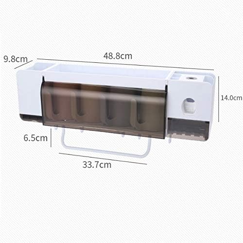 Toothbrush Holder with Cups Automatic Toothpaste Dispenser Squeezer Bathroom Accessories Sets Wall Mount Storage Rack Organizer
