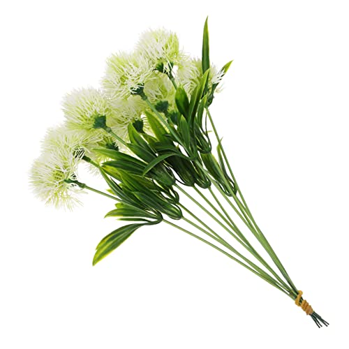 FUNOMOCYA 10 piezas de centro de mesa de diente de león artificial, decoración de mesa, tulipanes artificiales, flores artificiales, plantas de plástico para exteriores, flores de plástico, decoración