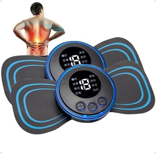 Kit Com 2 Mini Massageador Pulso Elétrico Portátil Recarregável D...