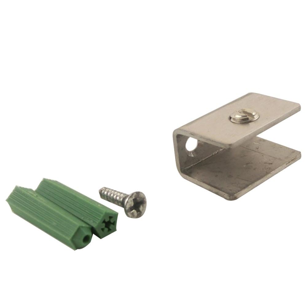 Glass Clamps 4pcs Stainless Steel Glass Clamp Fit for 6~8mm Cabinet Clip Shelf Support Brackets 28x22x13mm Holder