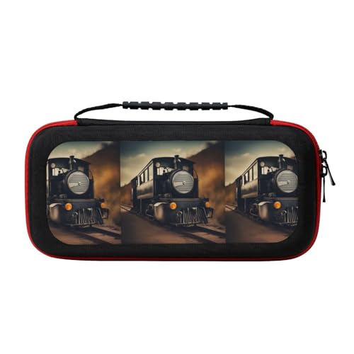 LGHDFYO Locomotive Carrying Case For Switch Oled Model Or Switch,Travel Bag 20 Game Card Slots For Switch Console