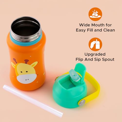 Image of rabitat Playdate Squad Combo Stainless Steel Lunchbox 500 ml and Water Bottle Sipper 350 ml | Gift Box for School Kids | Tiffin Box and Water Bottle for Boys and Girls