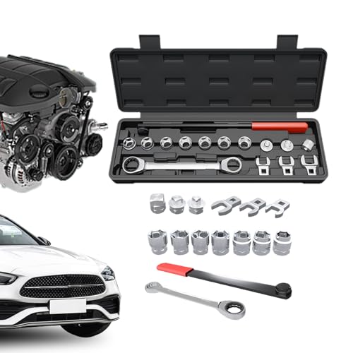 Stronrive Kit de Herramientas para Correa Poli-V,Herramienta de Reparación Vehicular - Llave de Ajuste de Polea | para Mecánicos Técnicos Entusiastas del Bricolaje Propietarios de Coches