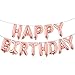 Happy Birthday Balloons, Aluminum Foil Banner Balloons for Birthday Party Decorations and Supplies (Rose Gold)